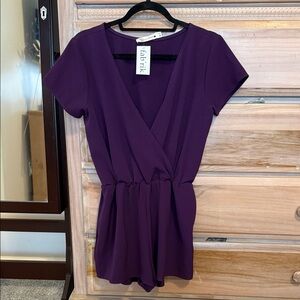 Buddy Love Deep Purple Short Sleeve Romper